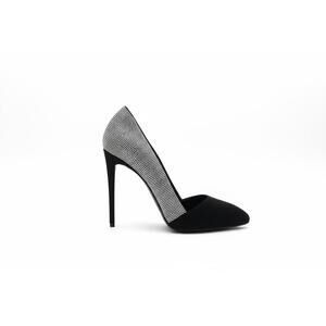 Giuseppe Zanotti Crystal Pumps Black Suede Rhinestone Stiletto EU 37 US 6.5